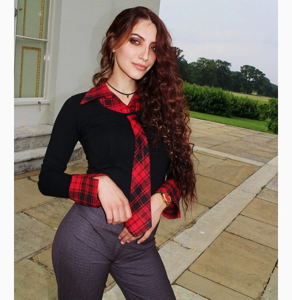Red Tartan Detail Blouse