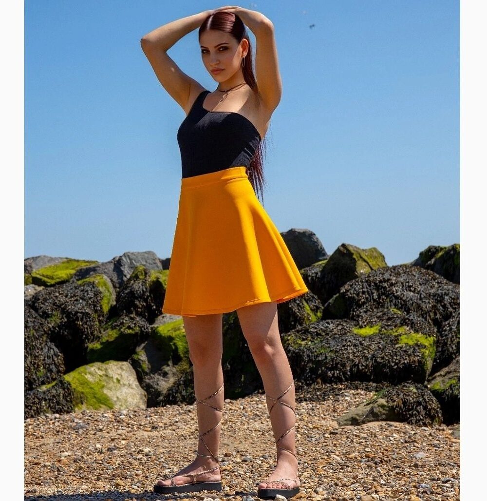 A-line Yellow Mini Skirt